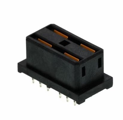 78214-1001 4 Receptor de conector Soquetes de lâmina feminina através de buraco preto