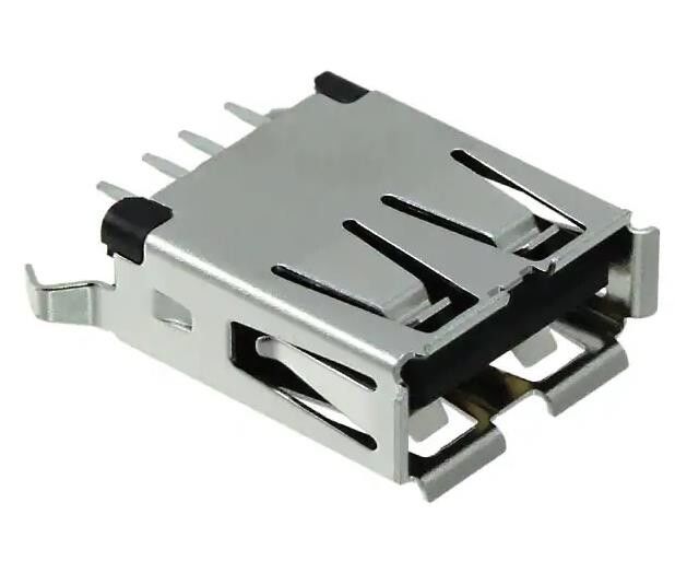 1734366-1 USB-A (USB TYPE-A) USB 2.0 Conector de recipiente 4 Posição através do buraco